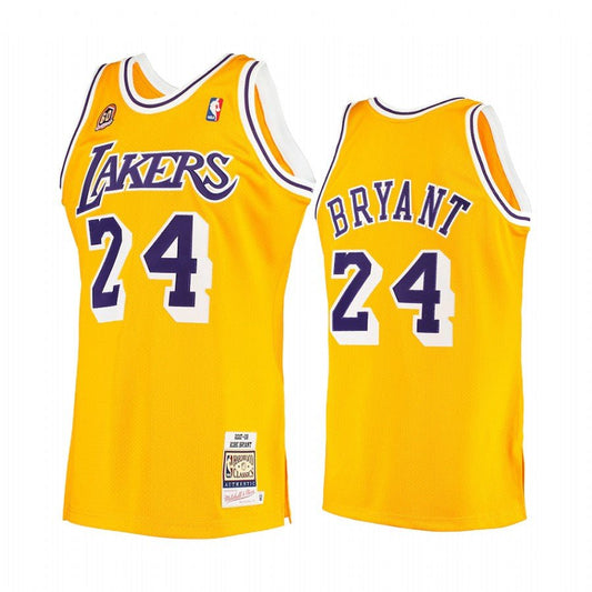 KOBE BRYANT LOS ANGELES LAKERS #24 YELLOW THROWBACK JERSEY - Prime Reps