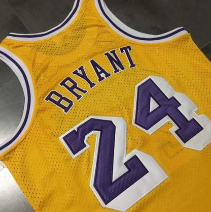 KOBE BRYANT LOS ANGELES LAKERS #24 YELLOW THROWBACK JERSEY - Prime Reps