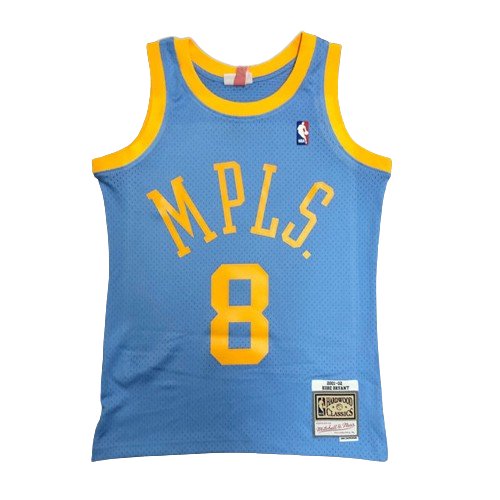 KOBE BRYANT LOS ANGELES LAKERS "MPLS" THROWBACK JERSEY (HEAT APPLIED) - Prime Reps