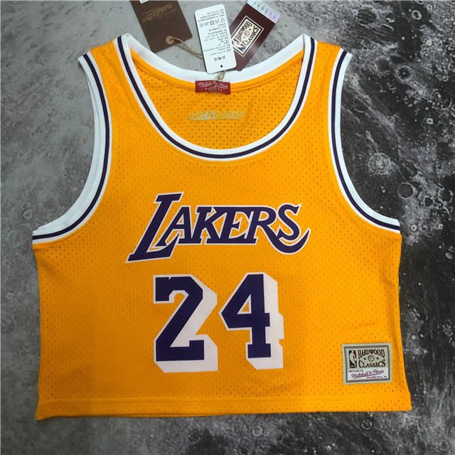 KOBE BRYANT LOS ANGELES LAKERS WOMEN'S CROP TOP THROWBACK JERSEY - Prime Reps