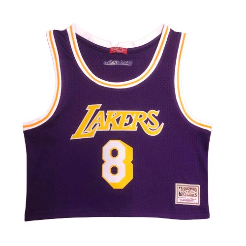 KOBE BRYANT LOS ANGELES LAKERS WOMEN'S CROP TOP THROWBACK JERSEY - Prime Reps