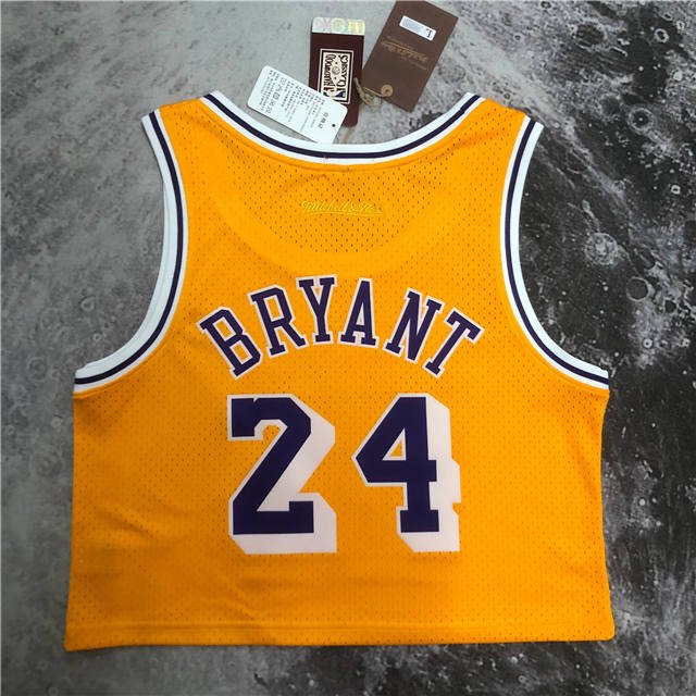 KOBE BRYANT LOS ANGELES LAKERS WOMEN'S CROP TOP THROWBACK JERSEY - Prime Reps