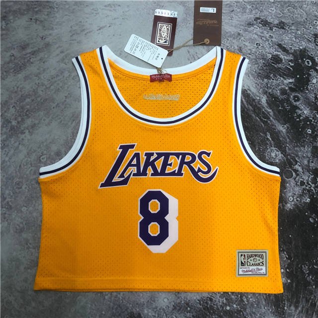 KOBE BRYANT LOS ANGELES LAKERS WOMEN'S CROP TOP THROWBACK JERSEY - Prime Reps