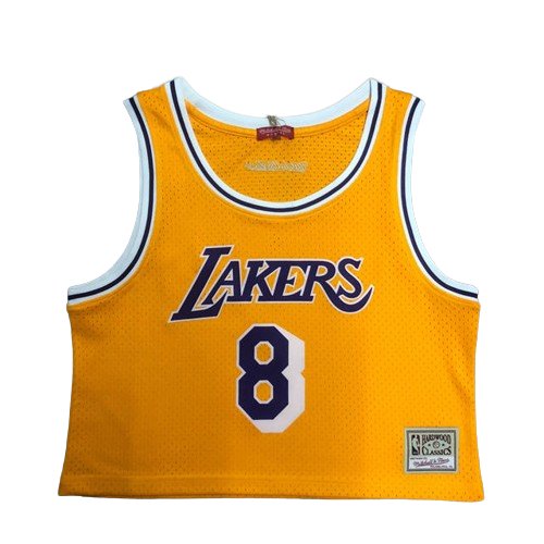 KOBE BRYANT LOS ANGELES LAKERS WOMEN'S CROP TOP THROWBACK JERSEY - Prime Reps