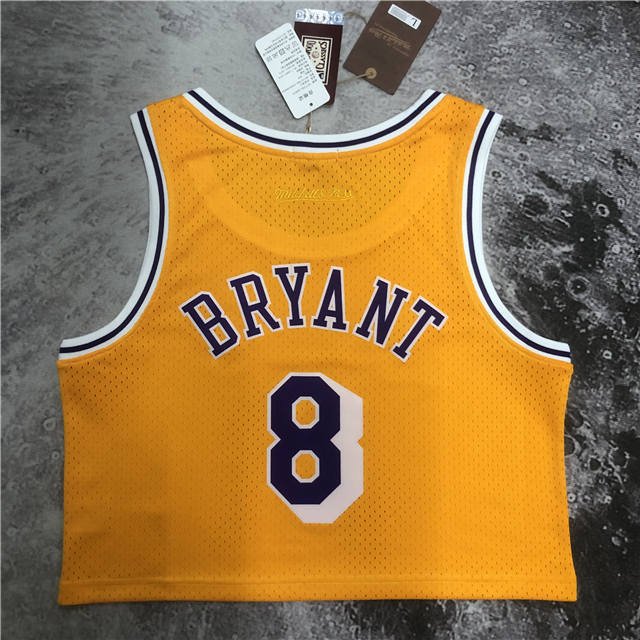 KOBE BRYANT LOS ANGELES LAKERS WOMEN'S CROP TOP THROWBACK JERSEY - Prime Reps