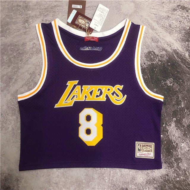 KOBE BRYANT LOS ANGELES LAKERS WOMEN'S CROP TOP THROWBACK JERSEY - Prime Reps