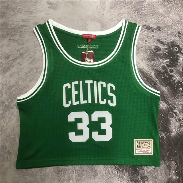 LARRY BIRD BOSTON CELTICS WOMEN'S CROP TOP THROWBACK JERSEY - Prime Reps