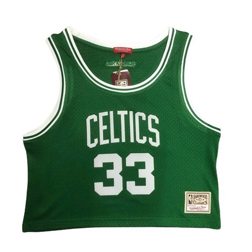 LARRY BIRD BOSTON CELTICS WOMEN'S CROP TOP THROWBACK JERSEY - Prime Reps