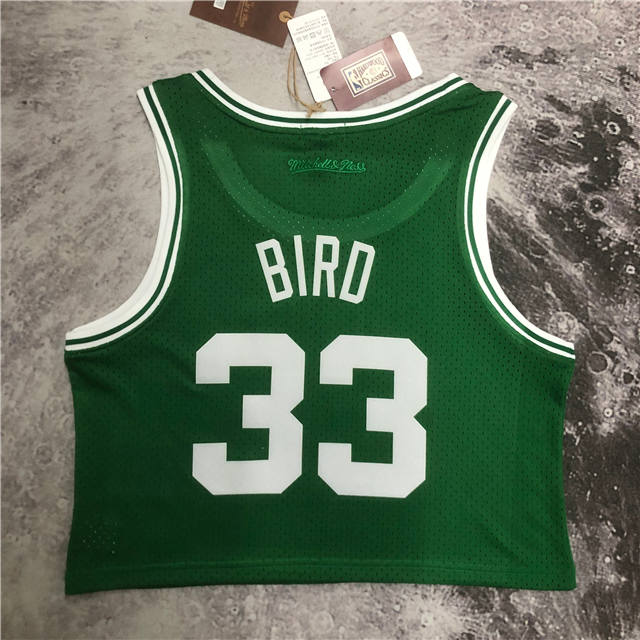 LARRY BIRD BOSTON CELTICS WOMEN'S CROP TOP THROWBACK JERSEY - Prime Reps