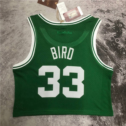 LARRY BIRD BOSTON CELTICS WOMEN'S CROP TOP THROWBACK JERSEY - Prime Reps