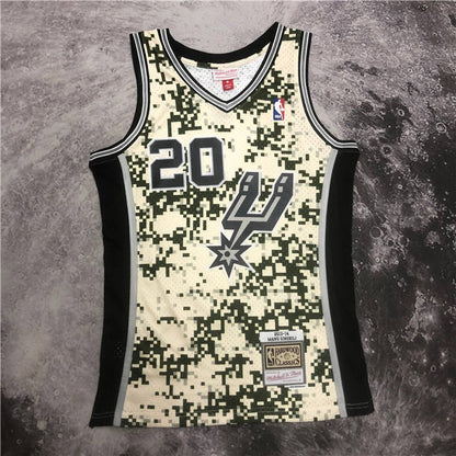 MANU GINOBILI SAN ANTONIO SPURS CAMO THROWBACK JERSEY (HEAT APPLIED) - Prime Reps