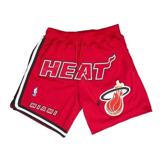 MIAMI HEAT RED BASKETBALL THROWBACK SHORTS - Prime Reps