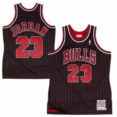 Big & Tall Men's Michael Jordan Chicago Bulls Nike Authentic Black/Red  Strip Throwback Jersey