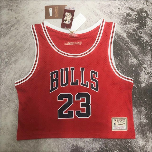 MICHAEL JORDAN CHICAGO BULLS WOMEN'S CROP TOP THROWBACK JERSEY - Prime Reps