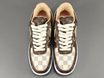 NIKE AIR FORCE 1 x LOUIS VUITTON BROWN - Prime Reps