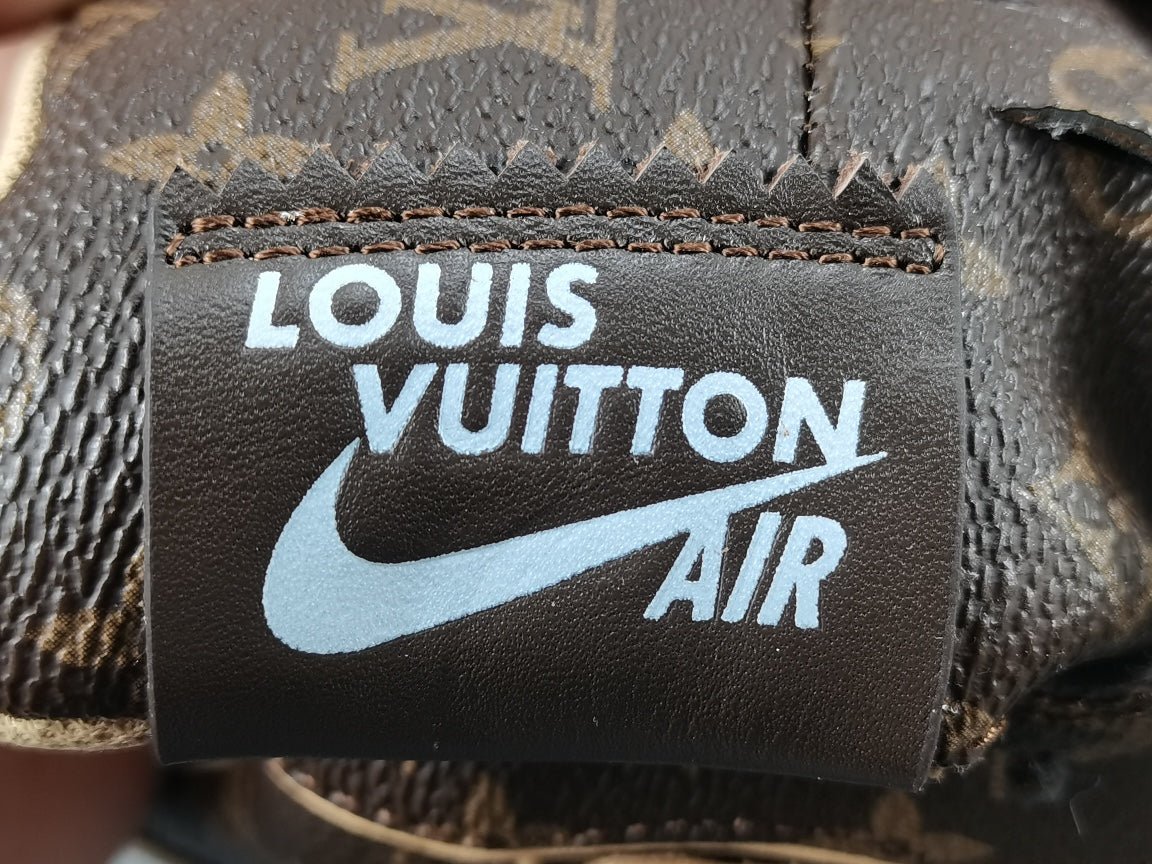 Brown and cream Louis Vuitton Air Force 1 Custom - Owl Fashion Shop