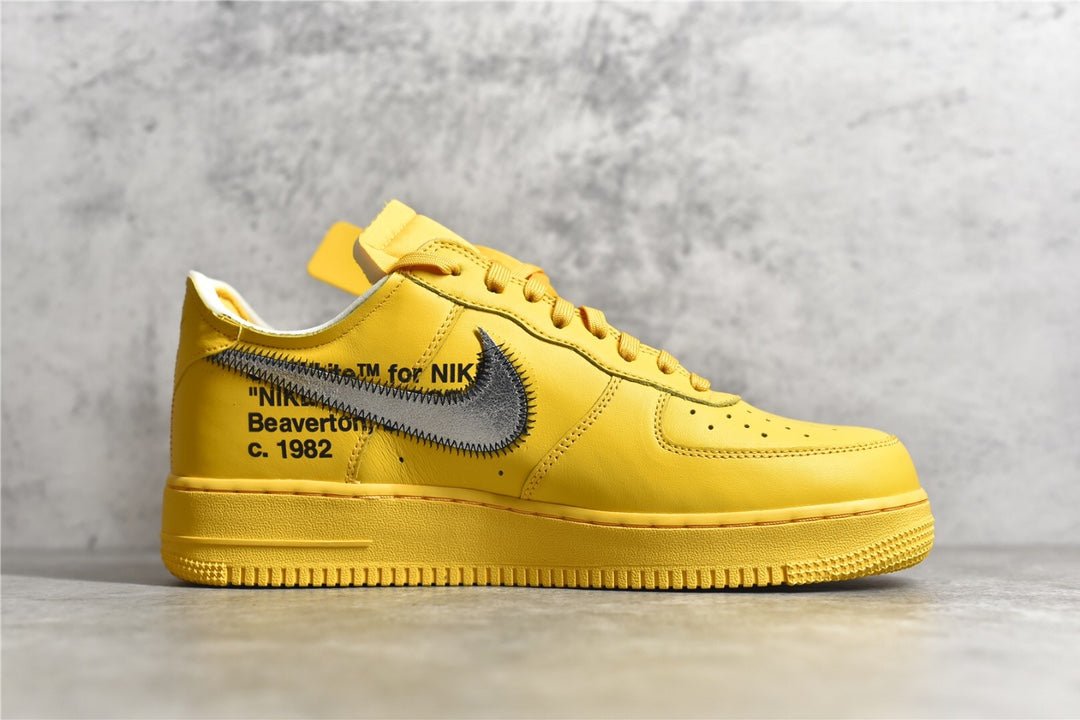 Size+10+-+Nike+Air+Force+1+Low+OFF-WHITE+University+Gold+Metallic+Silver  for sale online