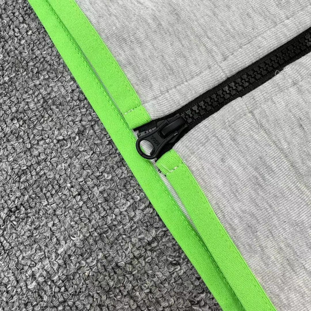 Grey and neon green nike online hoodie