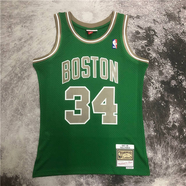 PAUL PIERCE BOSTON CELTICS THROWBACK JERSEY (HEAT APPLIED) - Prime Reps