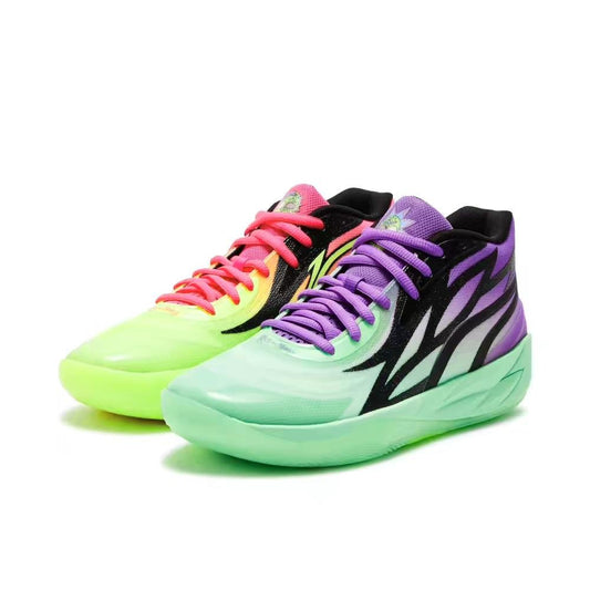 Puma LaMelo Ball MB.02 Phoenix Sneakers in Red/Gold/Lilac in 2023