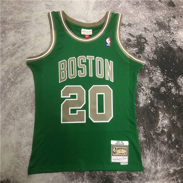 RAY ALLEN BOSTON CELTICS THROWBACK JERSEY (HEAT APPLIED) - Prime Reps