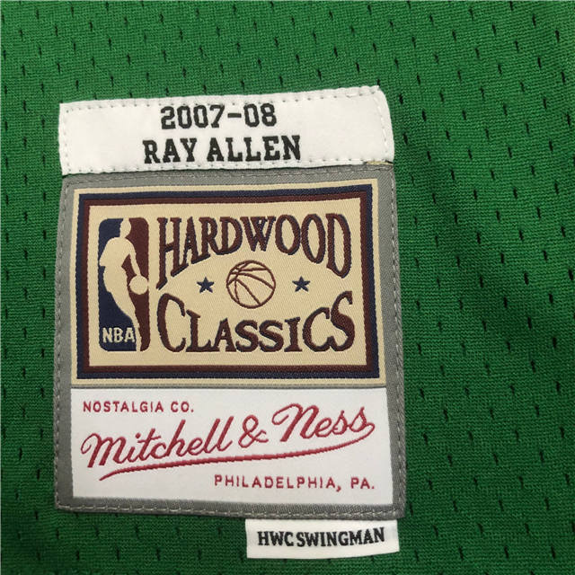 RAY ALLEN BOSTON CELTICS THROWBACK JERSEY (HEAT APPLIED) - Prime Reps