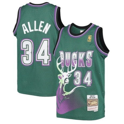 RAY ALLEN MILWAUKEE BUCKS THROWBACK JERSEY - Prime Reps