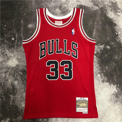 SCOTTIE PIPPEN CHICAGO BULLS THROWBACK JERSEY (HEAT APPLIED) - Prime Reps