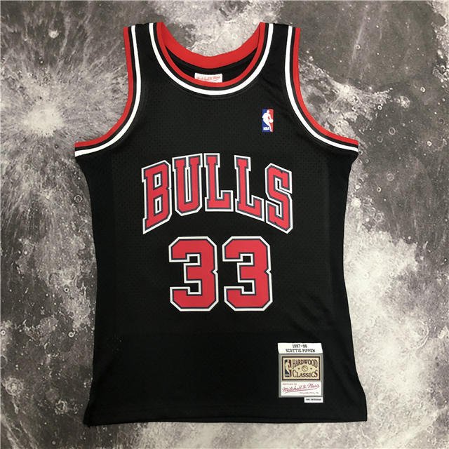 SCOTTIE PIPPEN CHICAGO BULLS THROWBACK JERSEY (HEAT APPLIED) - Prime Reps