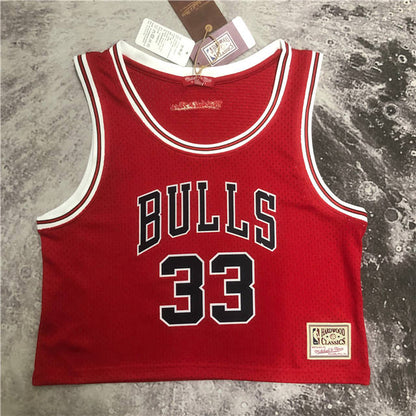 SCOTTIE PIPPEN CHICAGO BULLS WOMEN'S CROP TOP THROWBACK JERSEY - Prime Reps