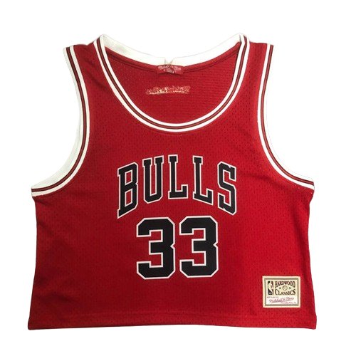 SCOTTIE PIPPEN CHICAGO BULLS WOMEN'S CROP TOP THROWBACK JERSEY - Prime Reps