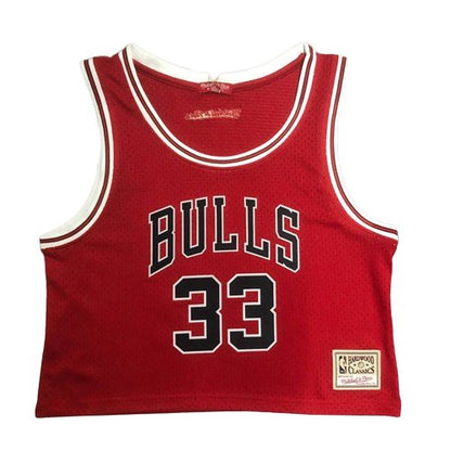 SCOTTIE PIPPEN CHICAGO BULLS WOMEN'S CROP TOP THROWBACK JERSEY - Prime Reps