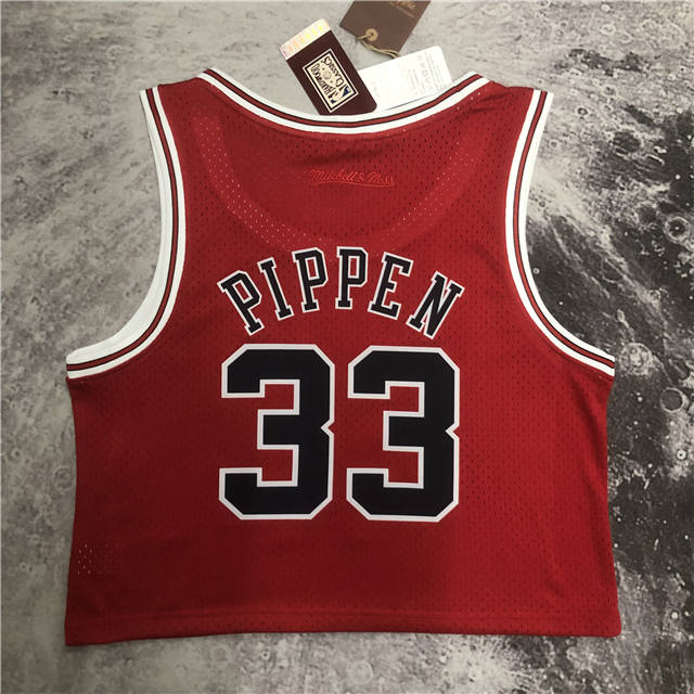 SCOTTIE PIPPEN CHICAGO BULLS WOMEN'S CROP TOP THROWBACK JERSEY - Prime Reps