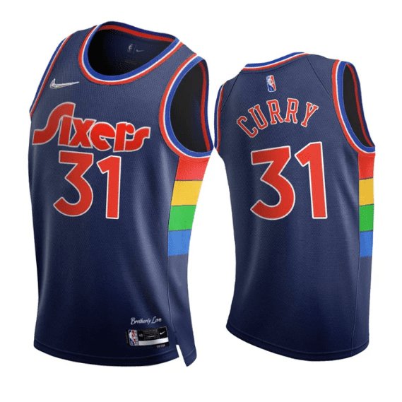 SETH CURRY PHILADELPHIA 76ERS 2021-22 CITY EDITION JERSEY - Prime Reps