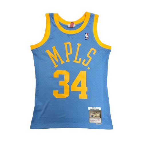 SHAQUILLE O'NEAL LOS ANGELES LAKERS "MPLS" THROWBACK JERSEY (HEAT APPLIED) - Prime Reps