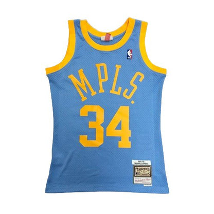 SHAQUILLE O'NEAL LOS ANGELES LAKERS "MPLS" THROWBACK JERSEY (HEAT APPLIED) - Prime Reps