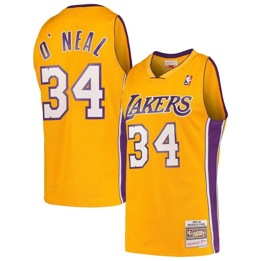 SHAQUILLE O'NEAL LOS ANGELES LAKERS THROWBACK JERSEY (HEAT APPLIED) - Prime Reps
