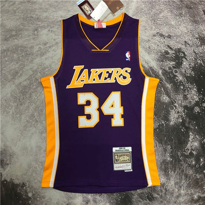 SHAQUILLE O'NEAL LOS ANGELES LAKERS THROWBACK JERSEY (HEAT APPLIED) - Prime Reps