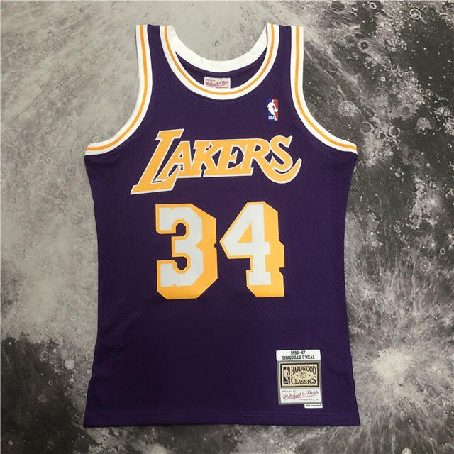 SHAQUILLE O'NEAL LOS ANGELES LAKERS THROWBACK JERSEY (HEAT APPLIED) - Prime Reps
