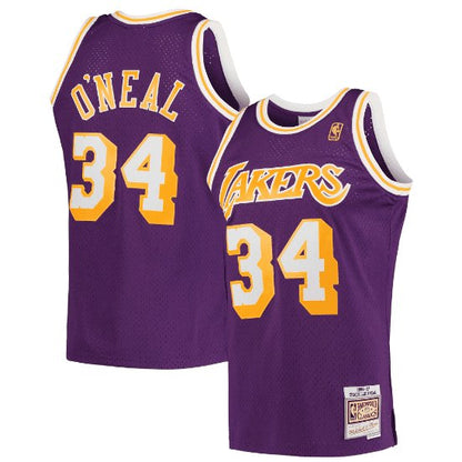 SHAQUILLE O'NEAL LOS ANGELES LAKERS THROWBACK JERSEY (HEAT APPLIED) - Prime Reps