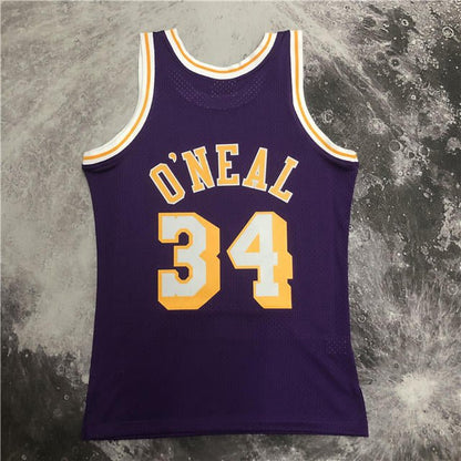 SHAQUILLE O'NEAL LOS ANGELES LAKERS THROWBACK JERSEY (HEAT APPLIED) - Prime Reps