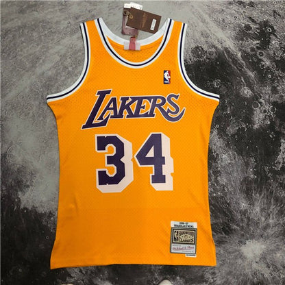SHAQUILLE O'NEAL LOS ANGELES LAKERS THROWBACK JERSEY (HEAT APPLIED) - Prime Reps