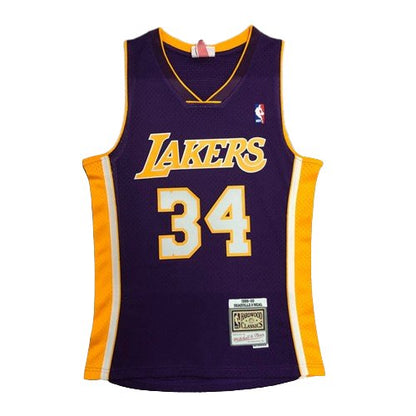 SHAQUILLE O'NEAL LOS ANGELES LAKERS THROWBACK JERSEY (HEAT APPLIED) - Prime Reps