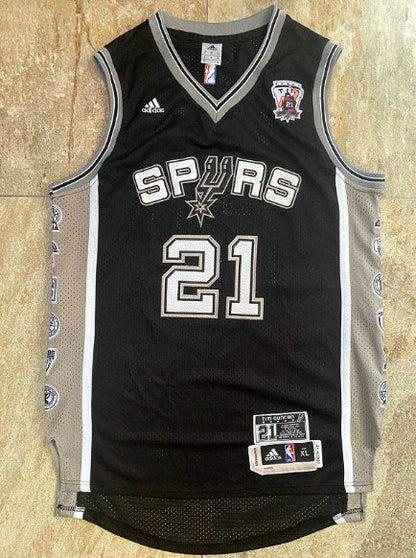 TIM DUNCAN COMMEMORATIVE THROWBACK SAN ANTONIO SPURS JERSEY - Prime Reps
