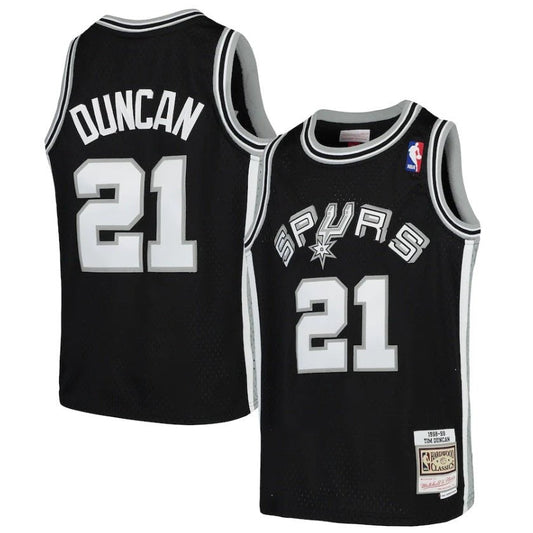 TIM DUNCAN SAN ANTONIO SPURS THROWBACK JERSEY (HEAT APPLIED) - Prime Reps