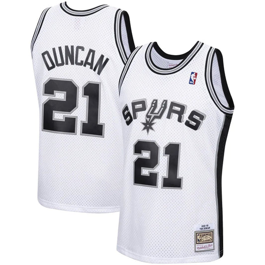 TIM DUNCAN SAN ANTONIO SPURS THROWBACK JERSEY (HEAT APPLIED) - Prime Reps