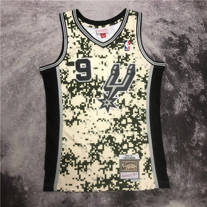 TONY PARKER SAN ANTONIO SPURS CAMO THROWBACK JERSEY (HEAT APPLIED) - Prime Reps
