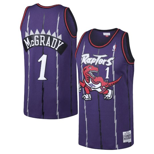 TRACY MCGRADY TORONTO RAPTORS THROWBACK JERSEY (HEAT APPLIED) - Prime Reps
