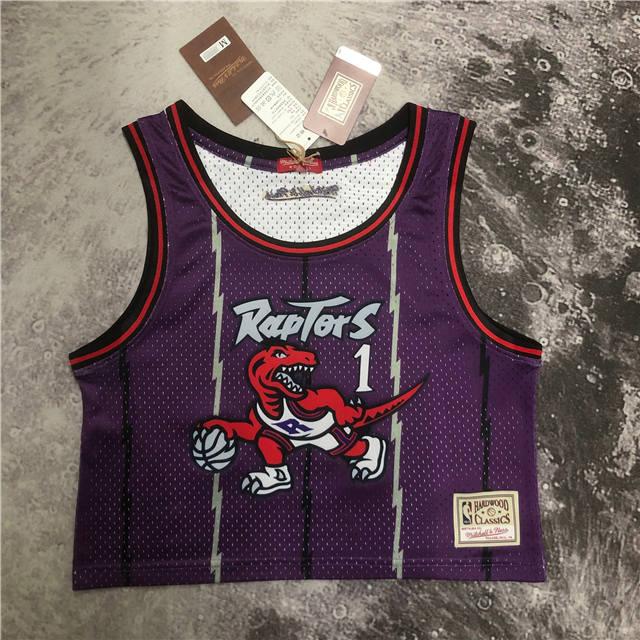 TRACY MCGRADY TORONTO RAPTORS WOMEN'S CROP TOP THROWBACK JERSEY - Prime Reps