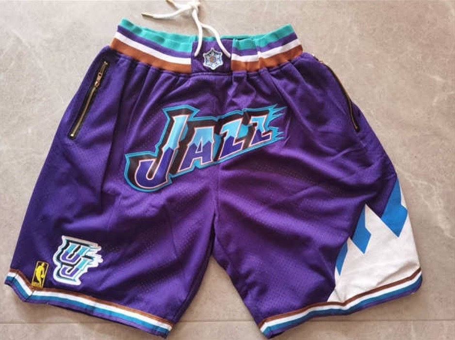 Utah Jazz Throwback Shorts 90s - Basketball Shorts Store